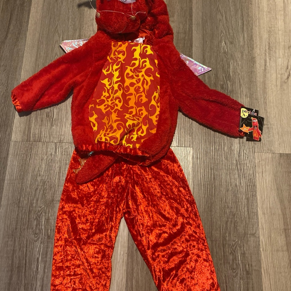 Vintage New! petables kids Fiery Red Dragon Halloween Costume size 2T